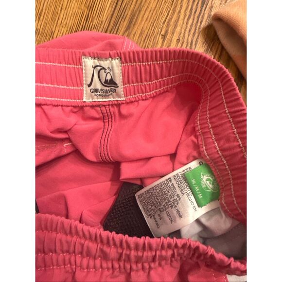 Quicksilver pink checkerboard Drawswing Lined Stretch Elastic Waist Swim Trunks - Picture 3 of 3